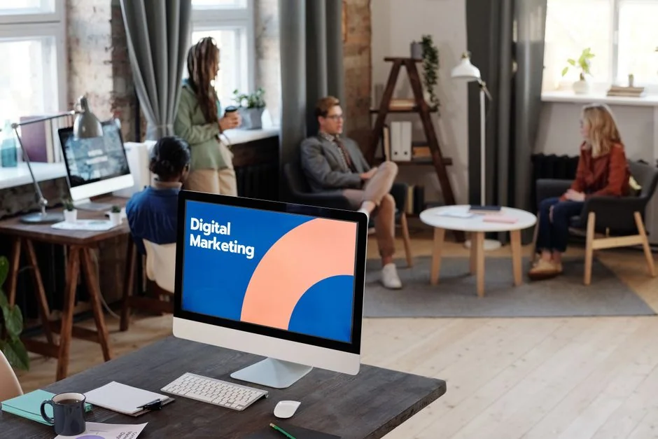 A laptop displaying an analytics dashboard with real-time data tracking and analysis tools.